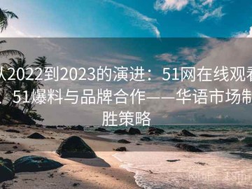 从2022到2023的演进：51网在线观看、51爆料与品牌合作——华语市场制胜策略