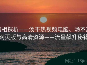 真相探析——汤不热视频电脑、汤不热网页版与高清资源——流量飙升秘籍