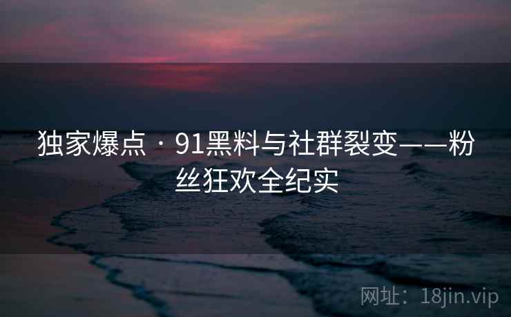 独家爆点 · 91黑料与社群裂变——粉丝狂欢全纪实