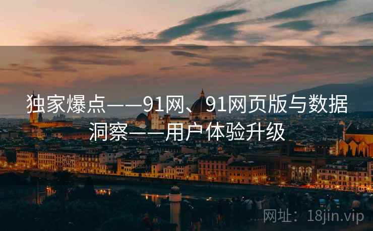 独家爆点——91网、91网页版与数据洞察——用户体验升级