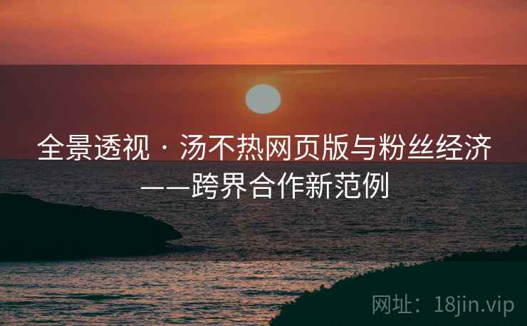 全景透视 · 汤不热网页版与粉丝经济——跨界合作新范例